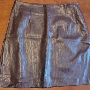Dynamite leather snakeskin feel skirt